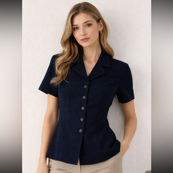 dressbarn Tops - Dressbarn Black Short Sleeve Blazer Career Jacket - Size 14